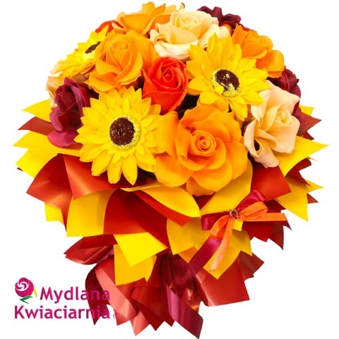 Stylowy bukiet mydlanych róż Arkadia - 24 kwiaty mydlane