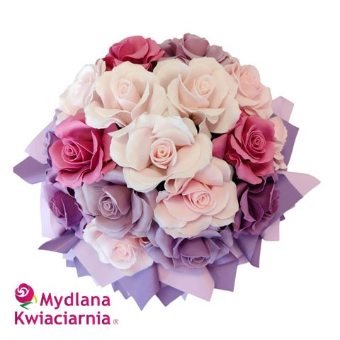 Stylowy bukiet mydlanych róż Arkadia - 21 róż Stylowy bukiet mydlanych róż Arkadia - 21 róż